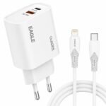 EAGLE DUAL PORT CHARGER SET TYPE-C TO LIGHTNING HC11