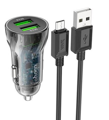 Hoco Car Charger Dual usb Port 20W Z47 With usb Micro